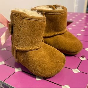UGG pink bow crib boots